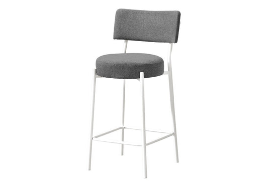 Monarch Specialties - Counter Height Barstool with Back in White,Grey  Set Of 2 - I 2247 veiw 1