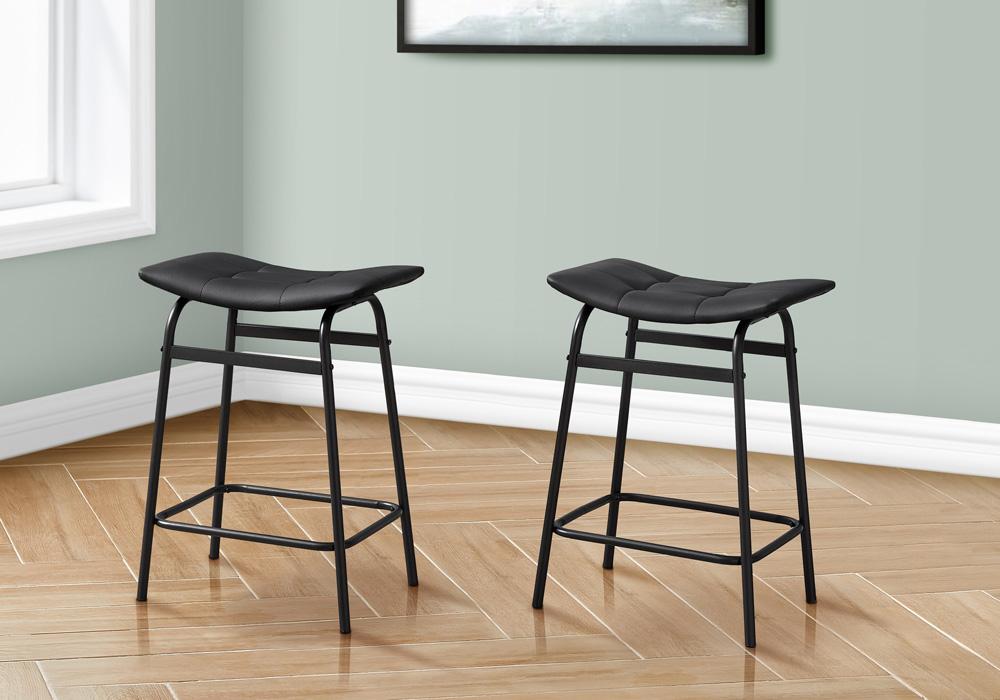 Monarch Specialties - Counter Height Barstool in Black  Set Of 2 - I 2384 veiw 2