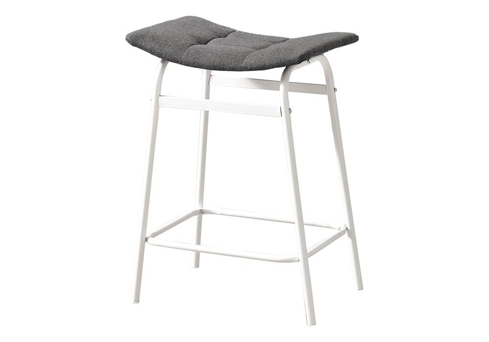 Monarch Specialties - Counter Height Barstool in White,Grey  Set Of 2 - I 2387 veiw 1