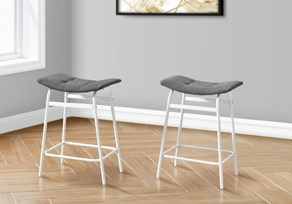 Monarch Specialties - Counter Height Barstool in White,Grey  Set Of 2 - I 2387 veiw 2