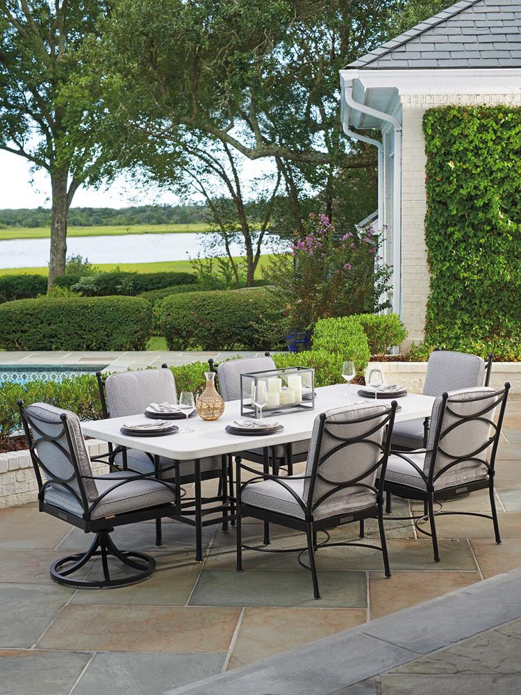 Tommy Bahama Outdoor - Pavlova Rectangular Dining Table, Graphite - 3910-876C veiw 3