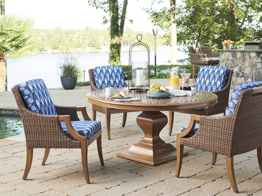 Tommy Bahama Outdoor - Harbor Isle Round Dining Table, Walnut - 3935-875C veiw 2
