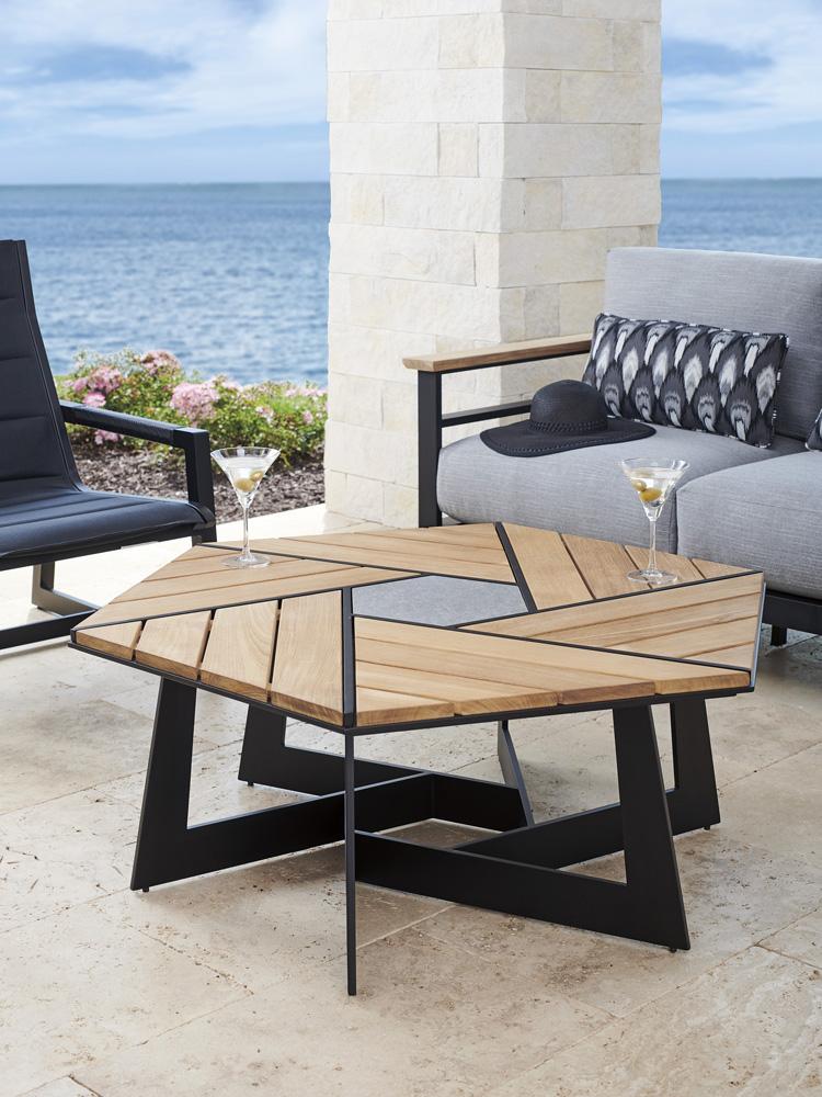 Tommy Bahama Outdoor - South Beach Hexagonal Cocktail Table, Obsidian - 3940-947 veiw 2