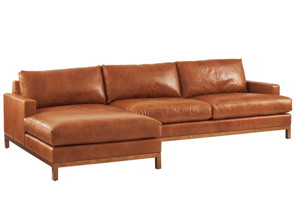 Barclay Butera - Upholstery Horizon Leather Sectional, Calais Brass - 5178-51S-02-41 veiw 1