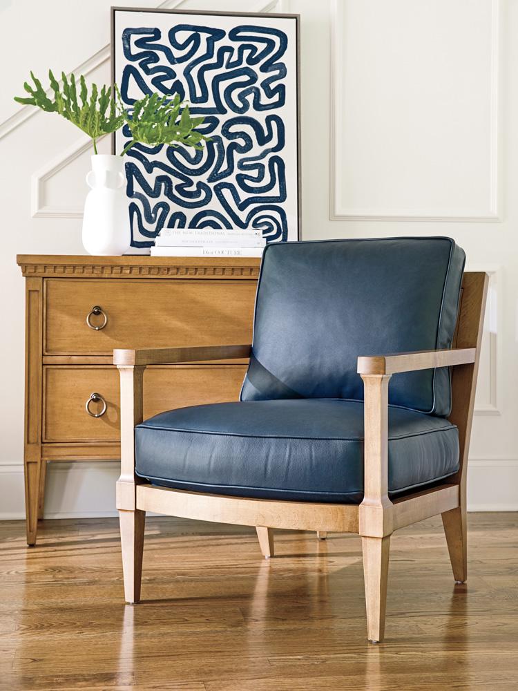 Barclay Butera - Upholstery Splashes Leather Chair, Seabreeze - LL5304-11-40 veiw 3