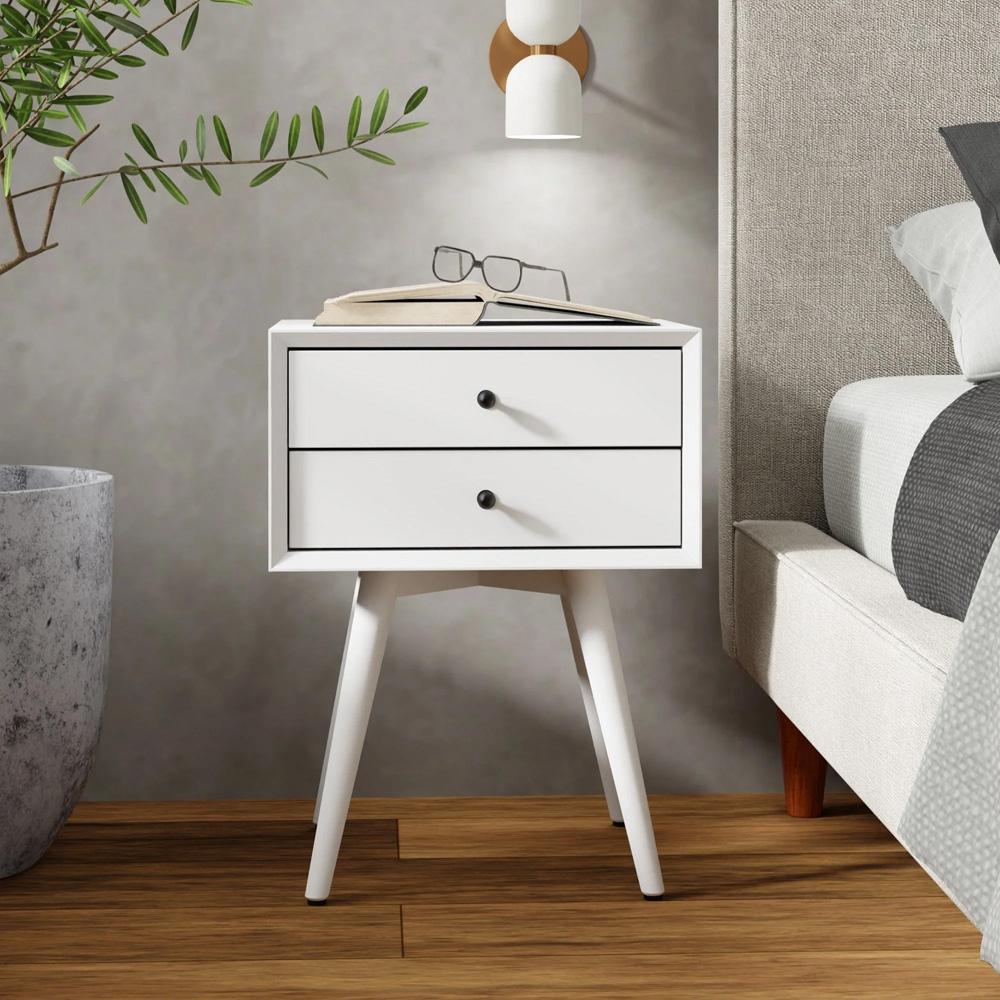Alpine Furniture - Flynn Small Nightstand, White - 966-W-32 veiw 2