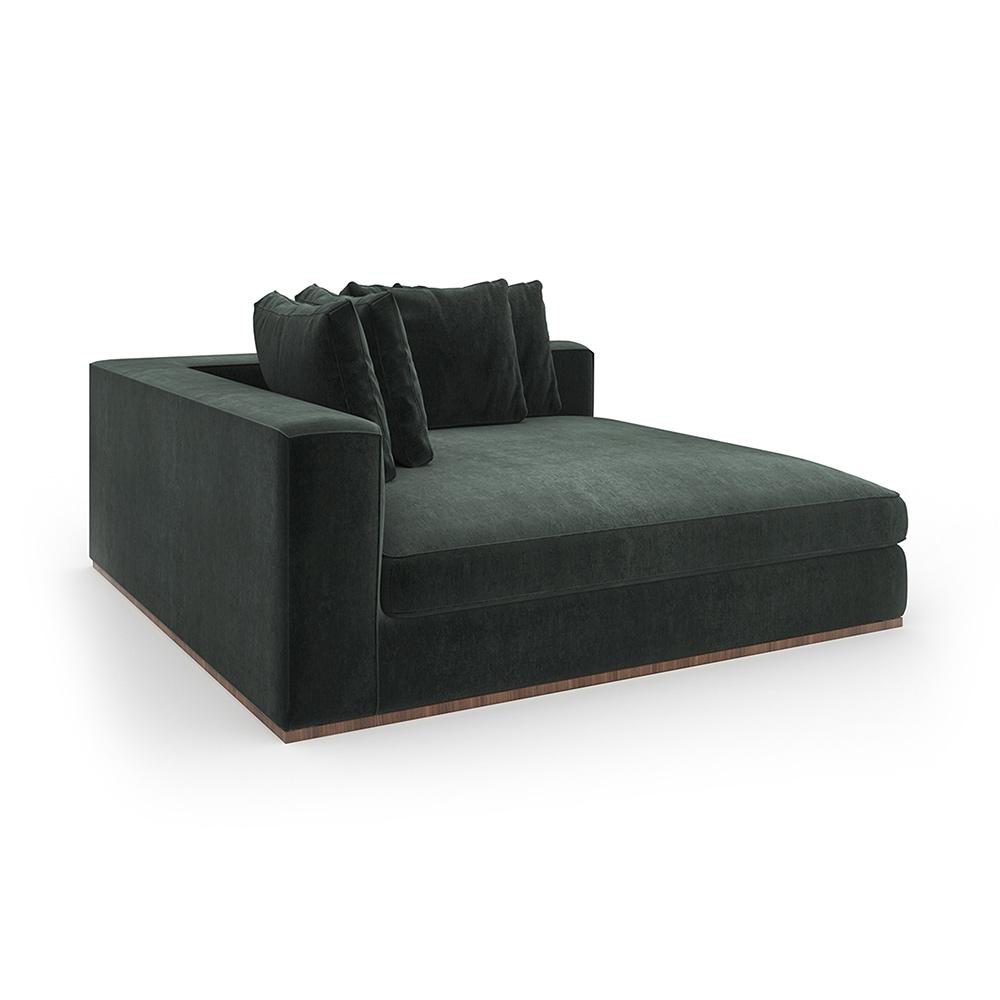 Caracole - Bello Corner Laf Chaise in Green - UPH-024-CHL1-A veiw 1