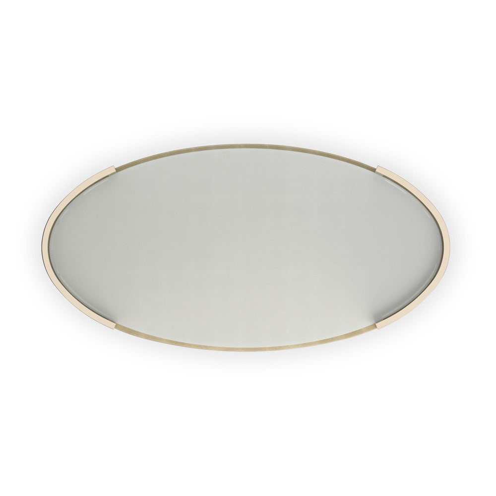 Caracole - Love Oval Cocktail Table in Oracle-Whisper of Gold - CLA-024-4013