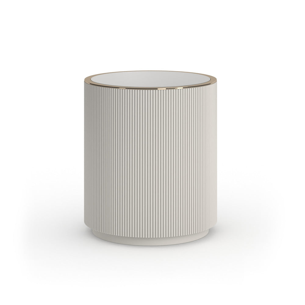 Caracole - Love Round End Table in Matte Pearl - CLA-024-416