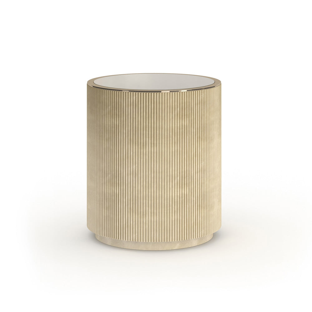 Caracole - Love Round End Table in Oracle-Whisper of Gold - CLA-024-417