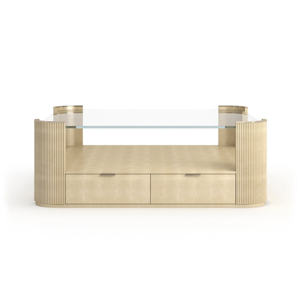 Caracole - Love Square Cocktail Table in Oracle-Whisper of Gold - CLA-024-4015