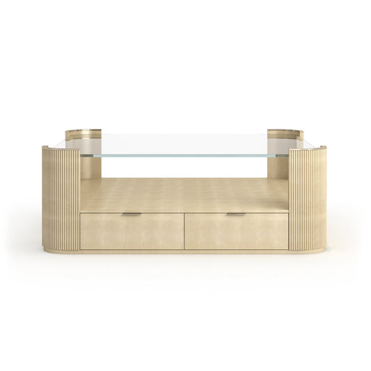Caracole - Love Square Cocktail Table in Oracle-Whisper of Gold - CLA-024-4015