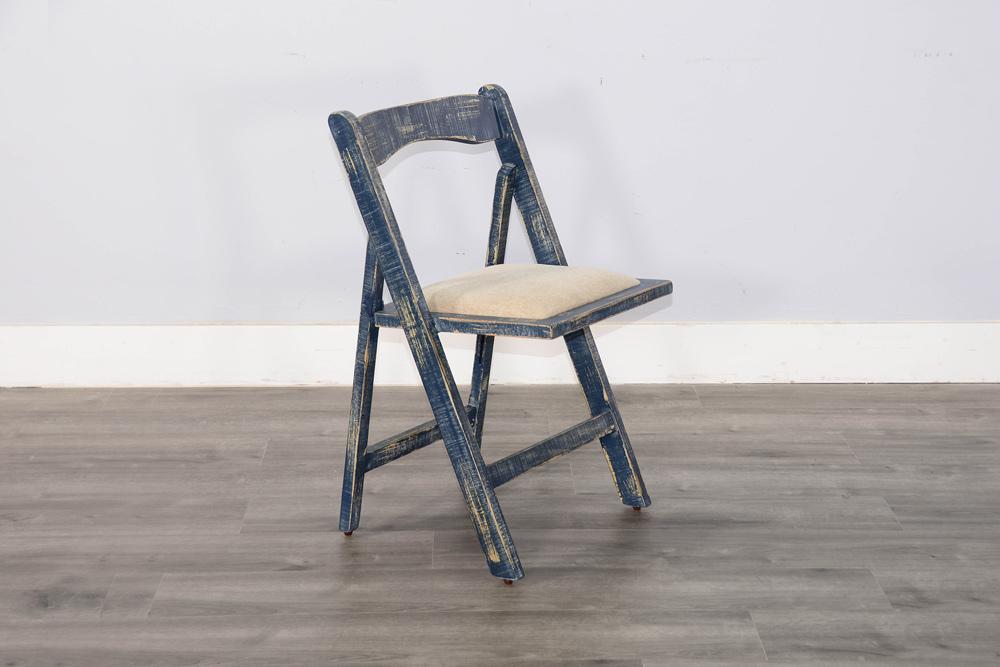 Sunny Designs - Folding Dining Chair - Blue - 1420OB veiw 2