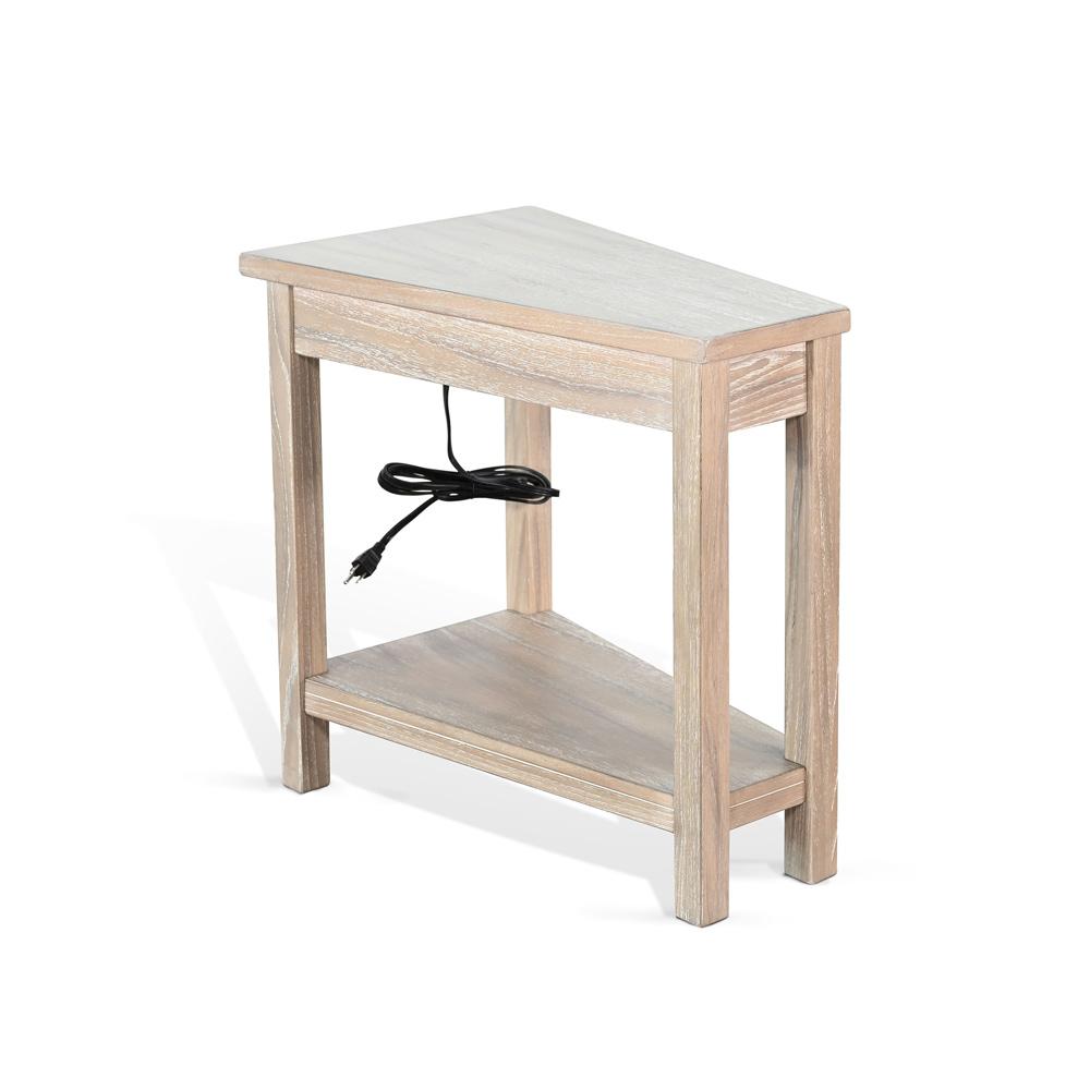 Sunny Designs - Chair Side Table with Power Strip - Natural - 2226WE-P veiw 1