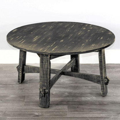 Sunny Designs - Marina Farmhouse Mahogany Wood Coffee Table in Black Sand - 3172BS-C veiw 2