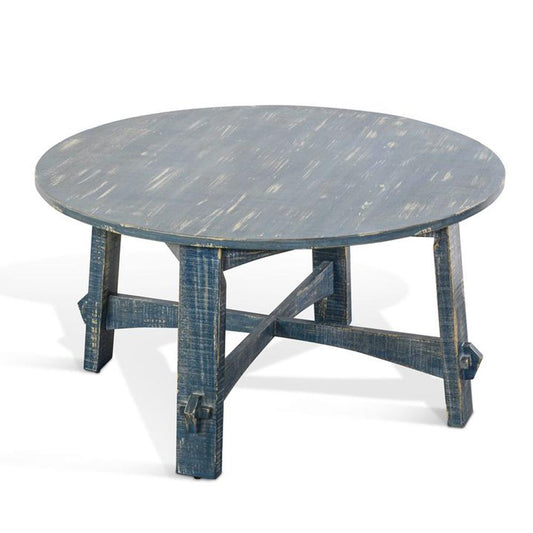 Sunny Designs - Marina Farmhouse Mahogany Wood Coffee Table in Ocean Blue - 3172OB-C veiw 1
