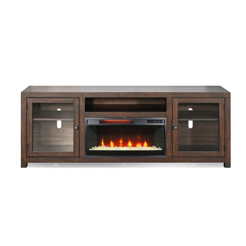 Sunny Designs - 72in Media Console with Electric Fireplace - Dark Brown - K3573TL-72FC veiw 1