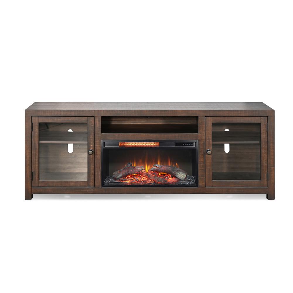 Sunny Designs - 72in Media Console with Electric Fireplace - Dark Brown - K3573TL-72FW veiw 1