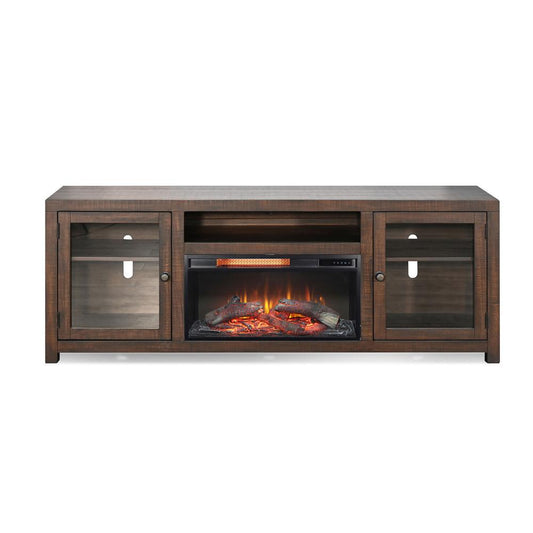 Sunny Designs - 72in Media Console with Electric Fireplace - Dark Brown - K3573TL-72FW veiw 1