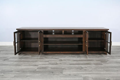 Sunny Designs - 98in Media Console with Electric Fireplace - Dark Brown - K3662CB-98W veiw 4