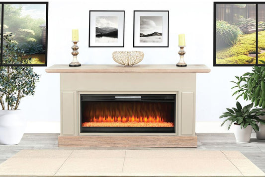 Sunny Designs - 72in Media Console with Electric Fireplace - Natural - K3684WP-C veiw 2
