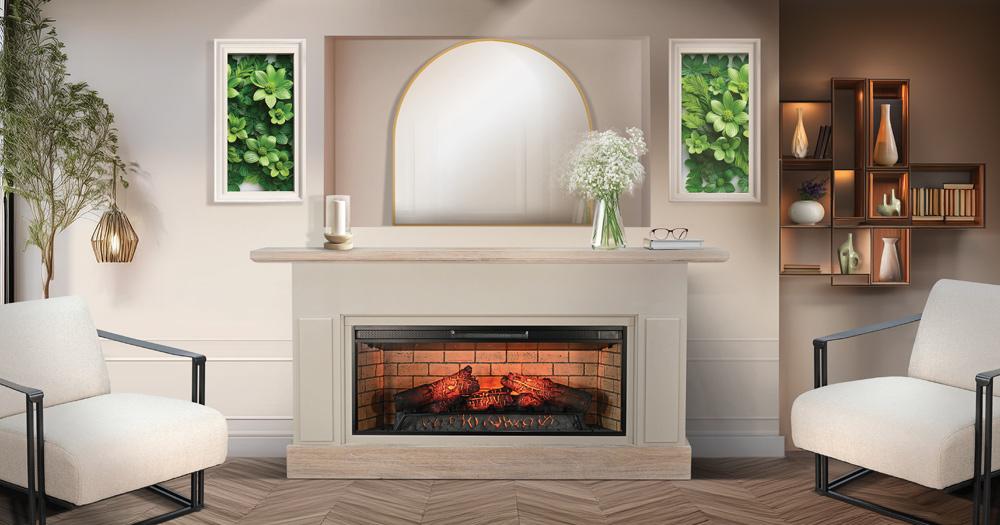 Sunny Designs - 72in Media Console with Electric Fireplace - Natural - K3684WP-W veiw 2