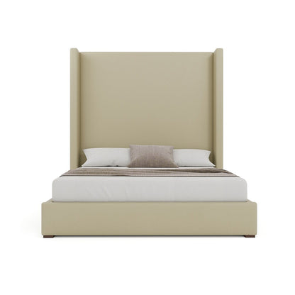 Nativa Interiors - Aylet Plain Eco-Leather High 87in King Cream Bed - BED-AYLET-PL-HI-KN-VIN-CREAM veiw 3