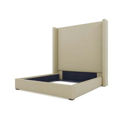 Nativa Interiors - Aylet Plain Eco-Leather High 87in King Cream Bed - BED-AYLET-PL-HI-KN-VIN-CREAM veiw 4