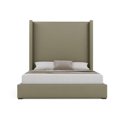 Nativa Interiors - Aylet Plain Eco-Leather High 87in King Stone Bed - BED-AYLET-PL-HI-KN-VIN-STONE veiw 3