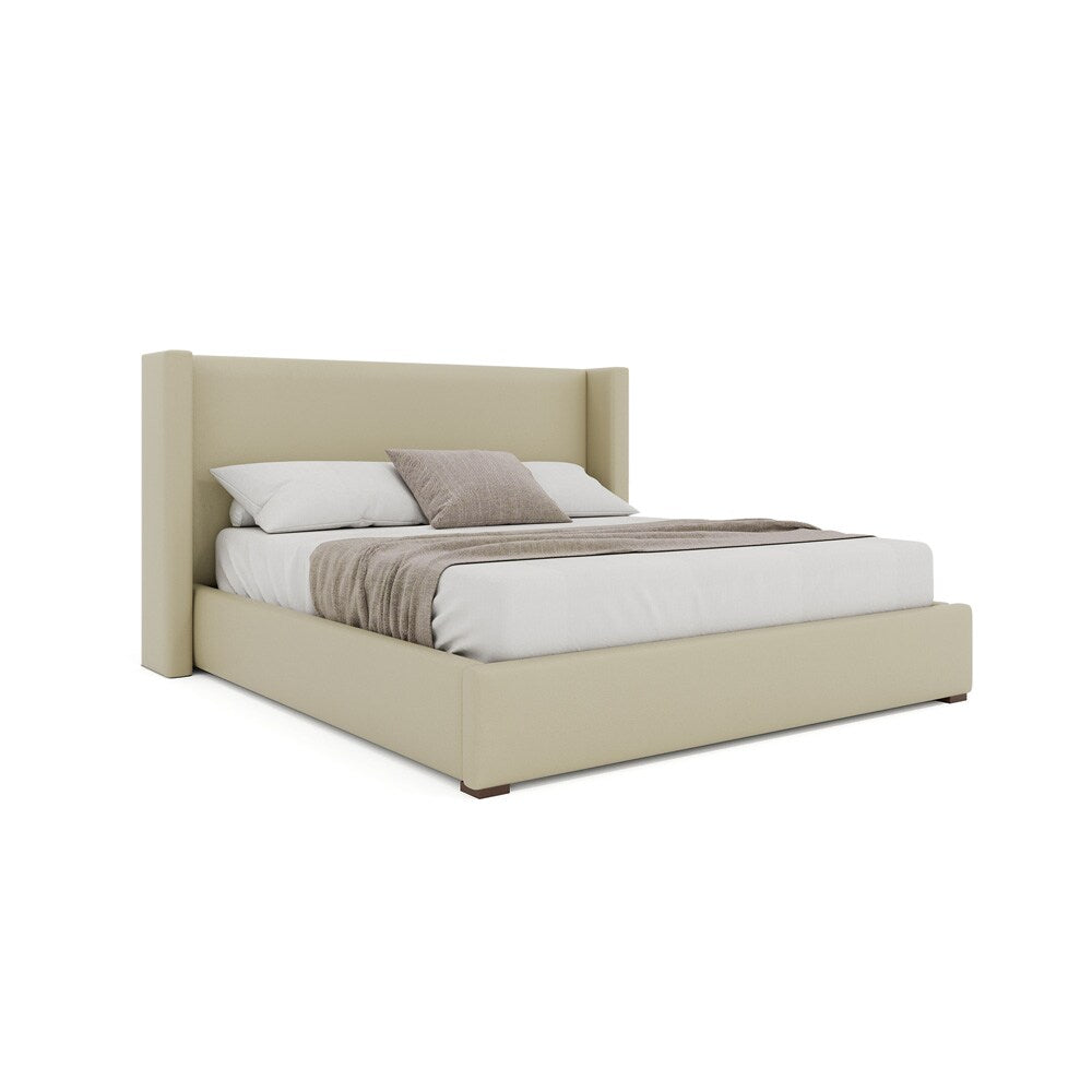 Nativa Interiors - Aylet Plain Eco-Leather Low 47in King Cream Bed - BED-AYLET-PL-LOW-KN-VIN-CREAM veiw 1
