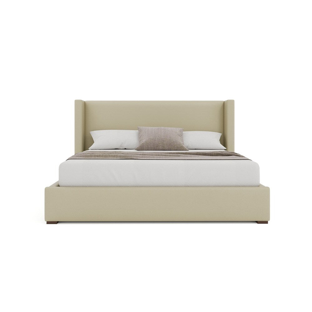Nativa Interiors - Aylet Plain Eco-Leather Low 47in King Cream Bed - BED-AYLET-PL-LOW-KN-VIN-CREAM veiw 3