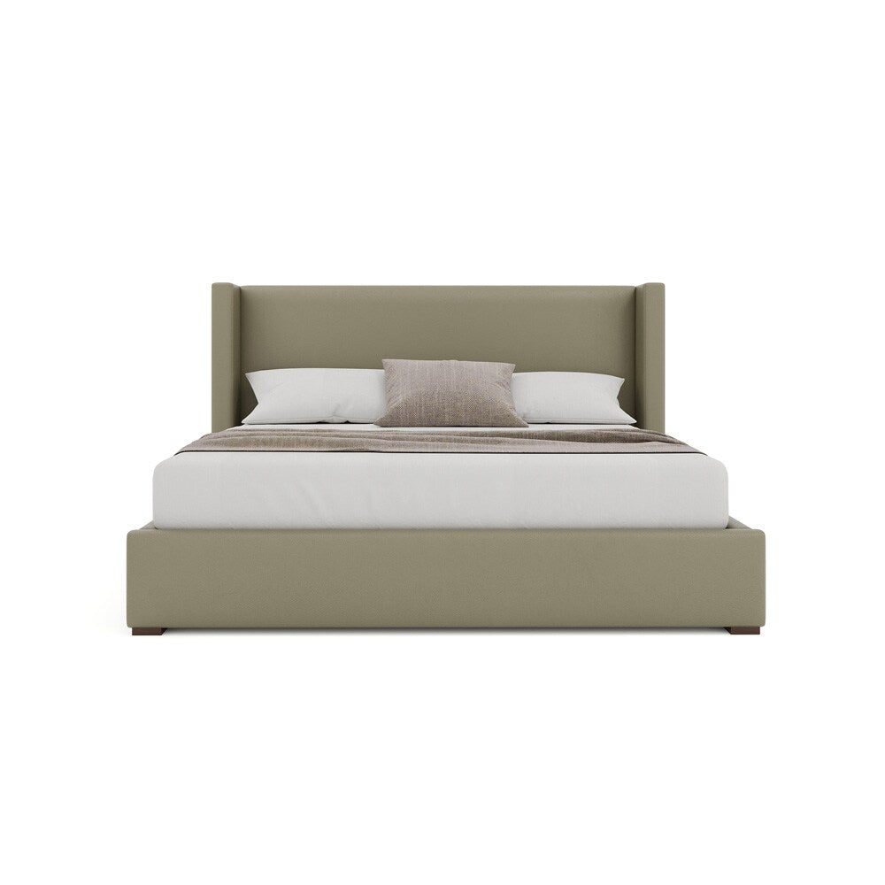 Nativa Interiors - Aylet Plain Eco-Leather Low 47in Queen Stone Bed - BED-AYLET-PL-LOW-QN-VIN-STONE veiw 3