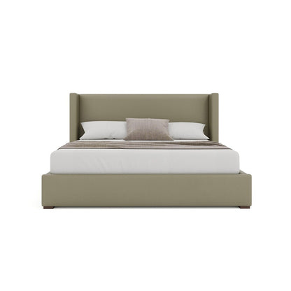 Nativa Interiors - Aylet Plain Eco-Leather Low 47in Queen Stone Bed - BED-AYLET-PL-LOW-QN-VIN-STONE veiw 3