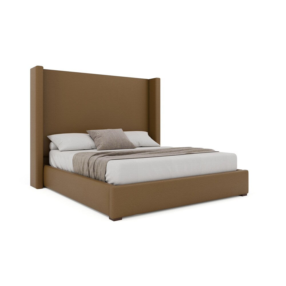 Nativa Interiors - Aylet Plain Eco-Leather Medium 67in California King Caramel Bed - BED-AYLET-PL-MID-CA-VIN-CARAMEL veiw 1