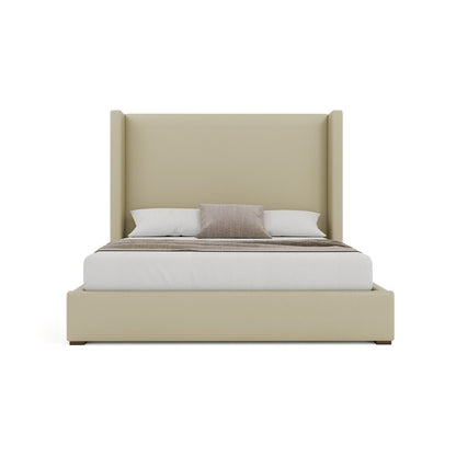 Nativa Interiors - Aylet Plain Eco-Leather Medium 67in California King Cream Bed - BED-AYLET-PL-MID-CA-VIN-CREAM veiw 3