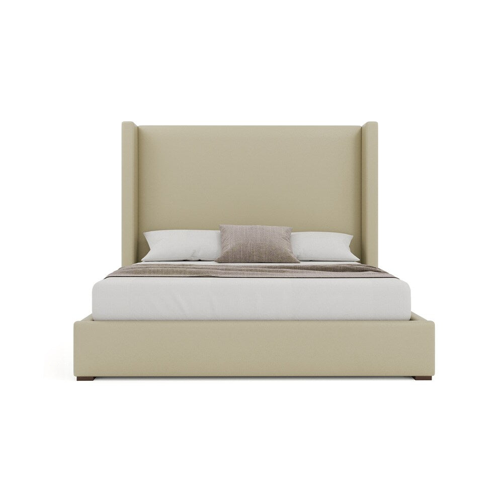 Nativa Interiors - Aylet Plain Eco-Leather Medium 67in King Cream Bed - BED-AYLET-PL-MID-KN-VIN-CREAM veiw 3