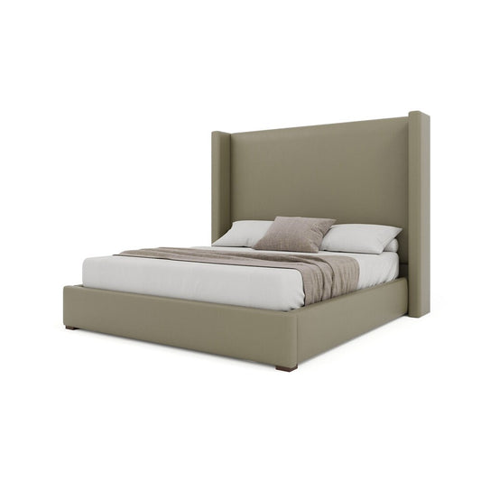 Nativa Interiors - Aylet Plain Eco-Leather Medium 67in King Stone Bed - BED-AYLET-PL-MID-KN-VIN-STONE veiw 2