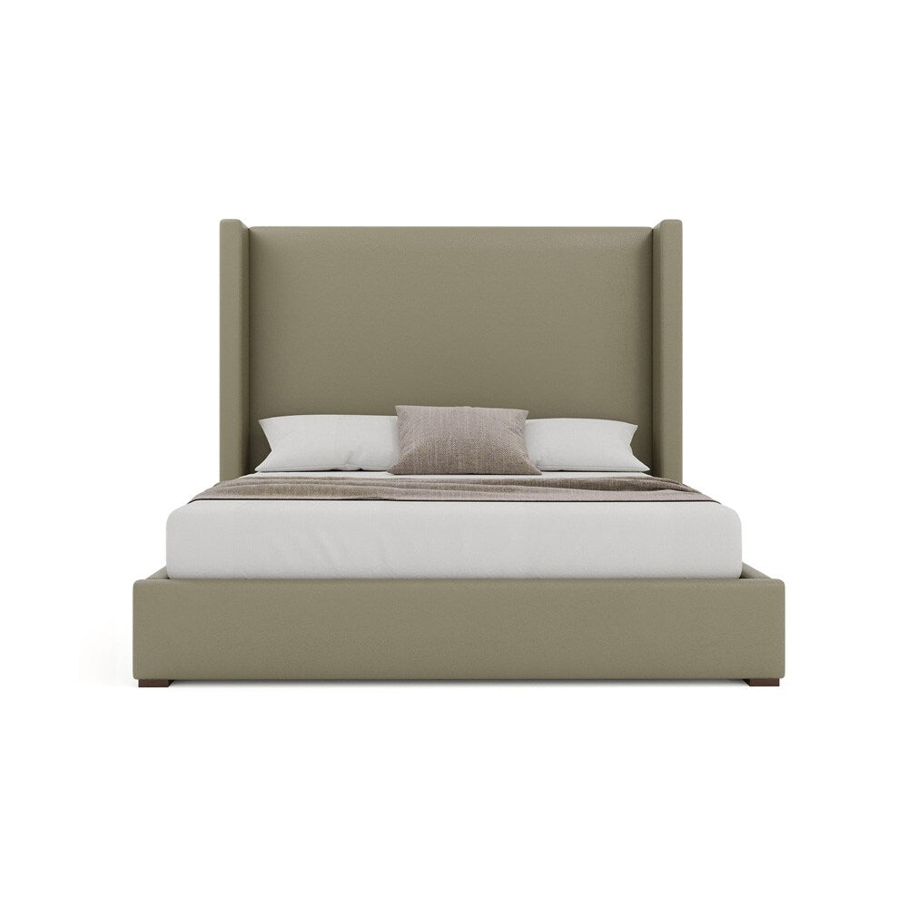 Nativa Interiors - Aylet Plain Eco-Leather Medium 67in King Stone Bed - BED-AYLET-PL-MID-KN-VIN-STONE veiw 3