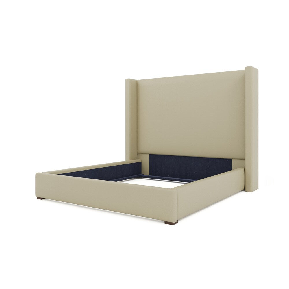 Nativa Interiors - Aylet Plain Eco-Leather Medium 67in Queen Cream Bed - BED-AYLET-PL-MID-QN-VIN-CREAM veiw 4