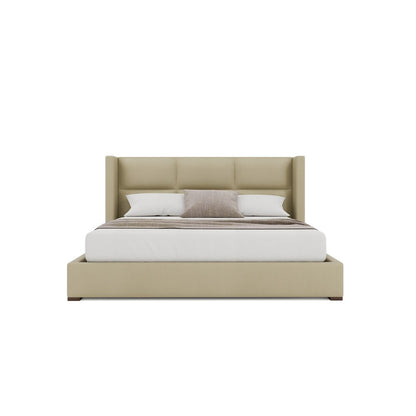 Nativa Interiors - Aylet Square Tufted Eco-Leather Low 47in California King Cream Bed - BED-AYLET-SQ-LOW-CA-VIN-CREAM veiw 3