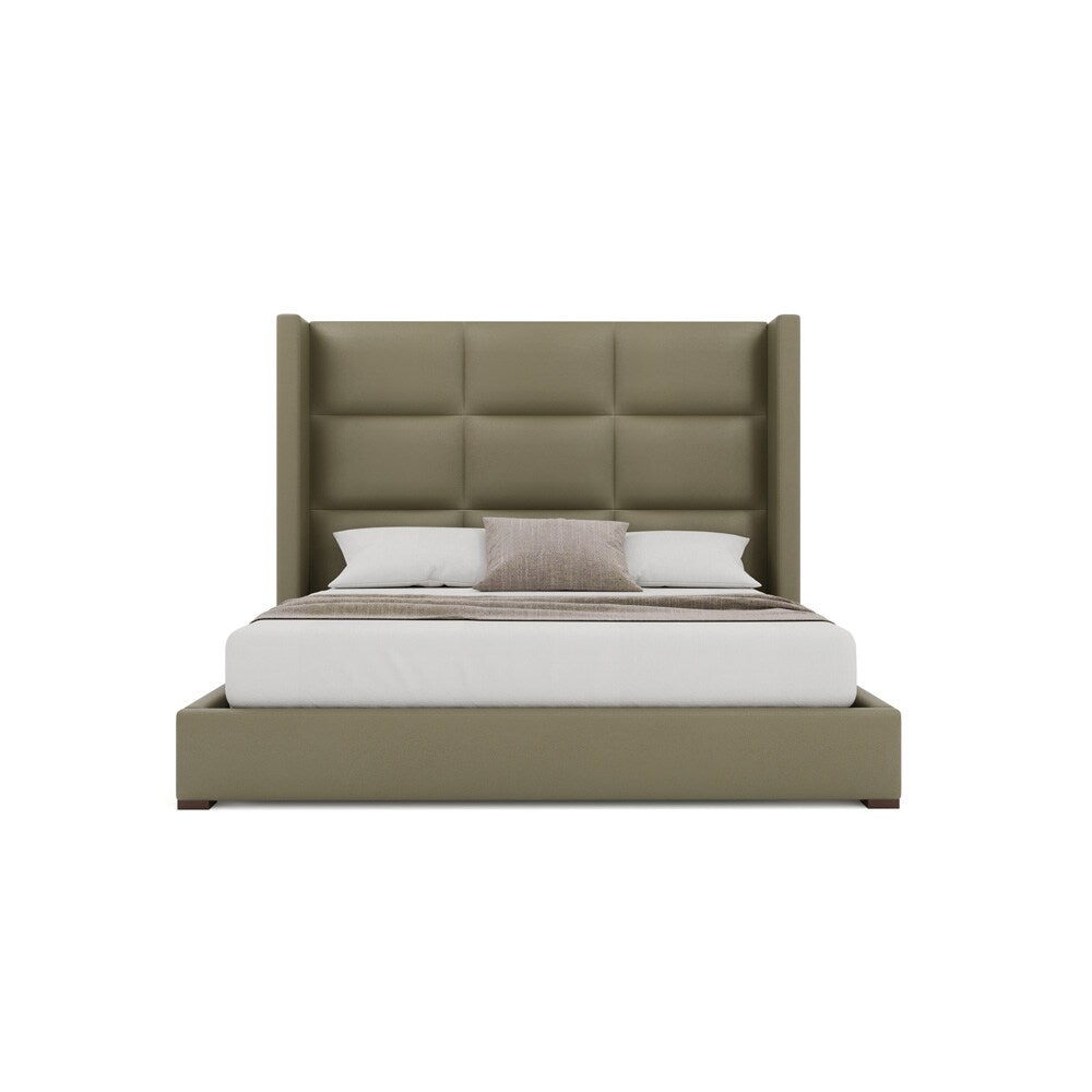 Nativa Interiors - Aylet Square Eco-Leather Medium 67in Queen Stone Bed - BED-AYLET-SQ-MID-QN-VIN-STONE veiw 3