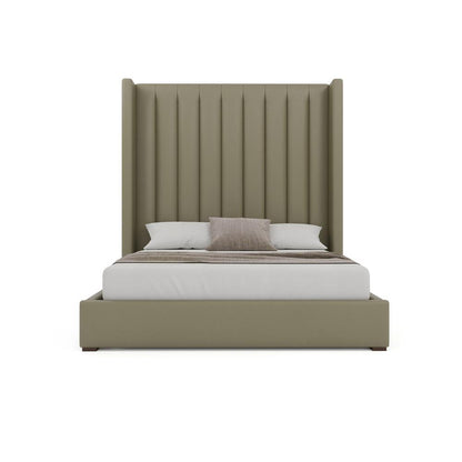 Nativa Interiors - Aylet Square Tufted Eco-Leather High 87in California King Stone Bed - BED-AYLET-VC-HI-CA-VIN-STONE veiw 3
