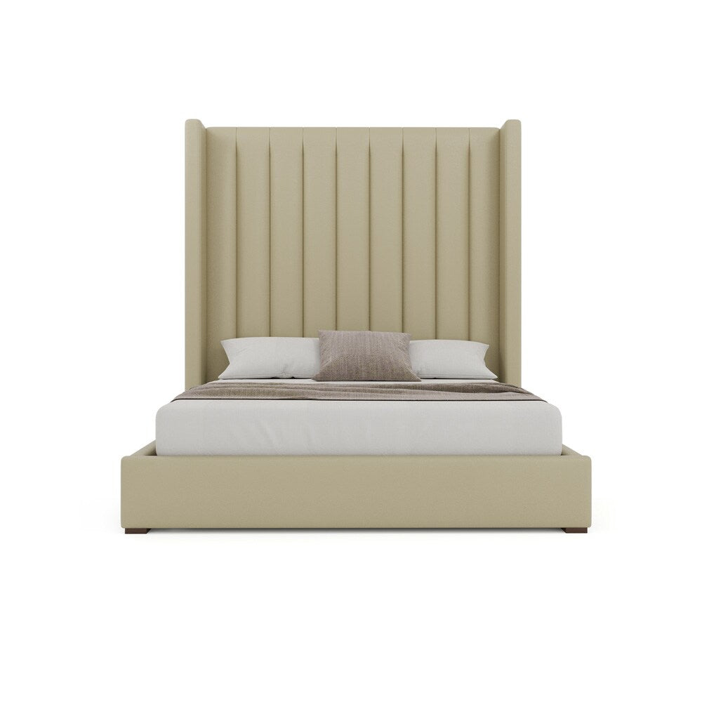 Nativa Interiors - Aylet Square Tufted Eco-Leather High 87in Queen Cream Bed - BED-AYLET-VC-HI-QN-VIN-CREAM veiw 3