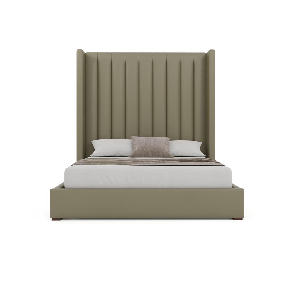 Nativa Interiors - Aylet Square Tufted Eco-Leather High 87in Queen Stone Bed - BED-AYLET-VC-HI-QN-VIN-STONE veiw 3