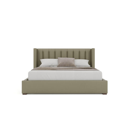 Nativa Interiors - Aylet Square Tufted Eco-Leather Low 47in California King Stone Bed - BED-AYLET-VC-LOW-CA-VIN-STONE veiw 3
