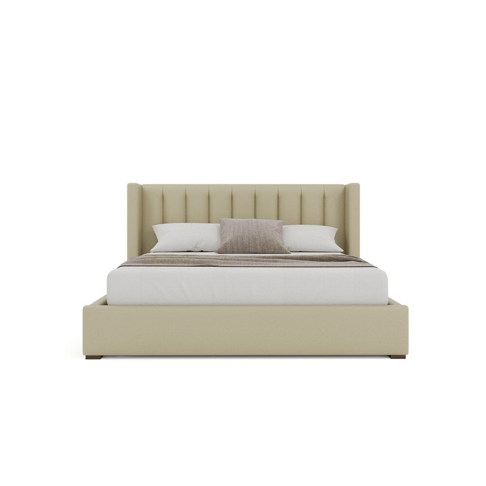 Nativa Interiors - Aylet Square Tufted Eco-Leather Low 47in Queen Cream Bed - BED-AYLET-VC-LOW-QN-VIN-CREAM veiw 3