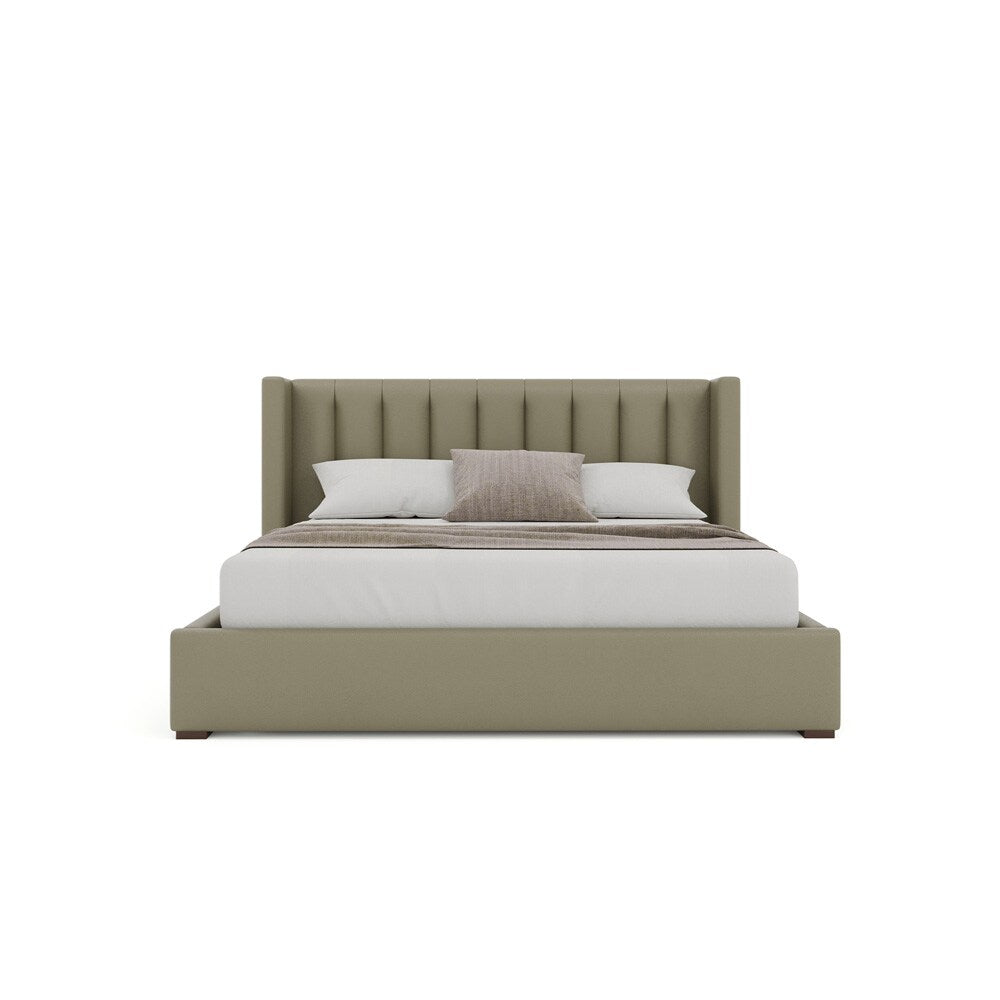 Nativa Interiors - Aylet Square Tufted Eco-Leather Low 47in Queen Stone Bed - BED-AYLET-VC-LOW-QN-VIN-STONE veiw 3