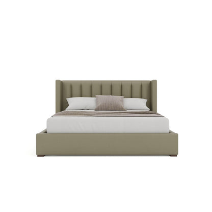 Nativa Interiors - Aylet Square Tufted Eco-Leather Low 47in Queen Stone Bed - BED-AYLET-VC-LOW-QN-VIN-STONE veiw 3