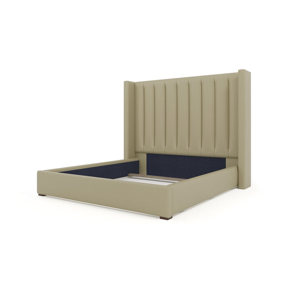 Nativa Interiors - Aylet Vertical Channel Eco-Leather Medium 67in California King Cream Bed - BED-AYLET-VC-MID-CA-VIN-CREAM veiw 3