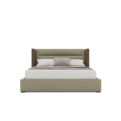 Nativa Interiors - Irenne Horizontal Channel Tufted Eco-Leather Low 47in California King Stone Bed - BED-IRENNE-HC-LOW-CA-VIN-STONE veiw 3